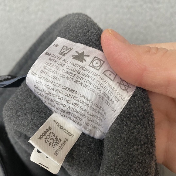 Reebok Jacket Mens Large Gray Athletic Long Sleeve Logo‎ Sporty Full Zip Fleece - Picture 11 of 11